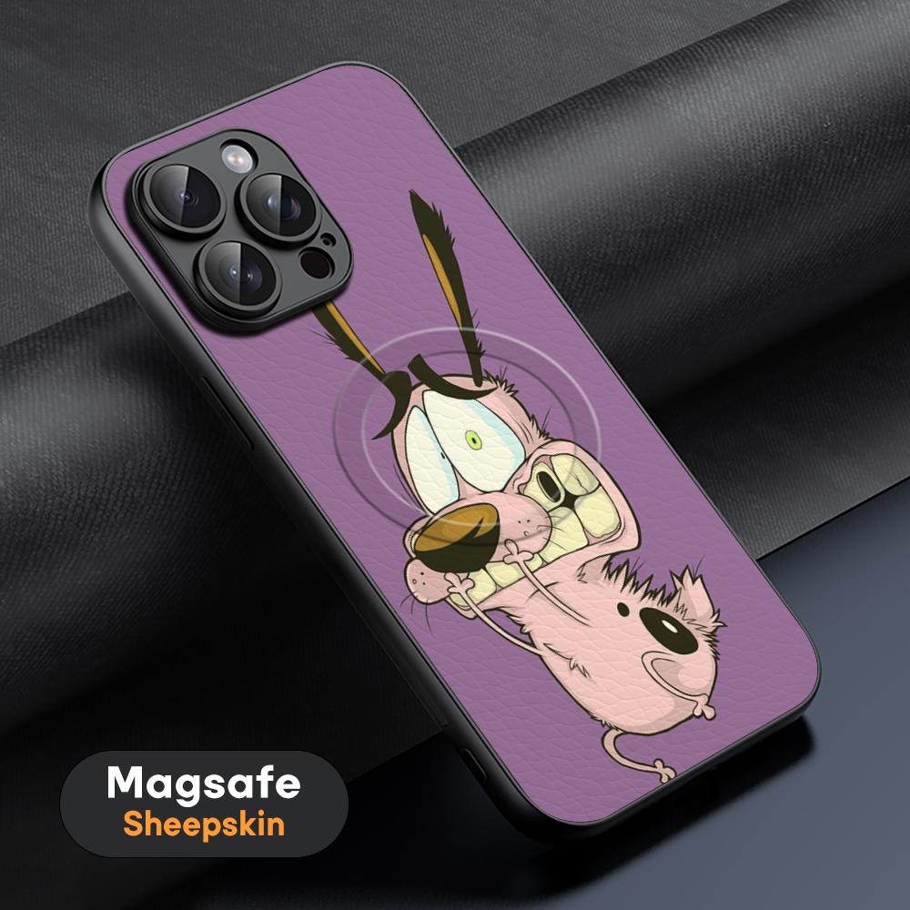 

Courage the cowardly dog cartoon Phone Case For iPhone 17 16 15 14 13 12 11 Plus Pro Max High-end Luxury Magsafe Sheepskin iPhone 16 Pro