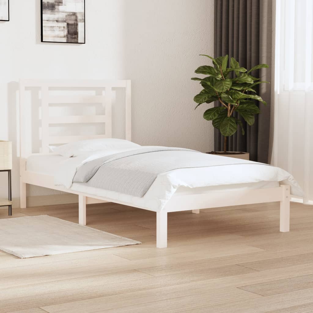 Solid Wood Bed Without Mattress White 90 X 200 Cm Pine Wood