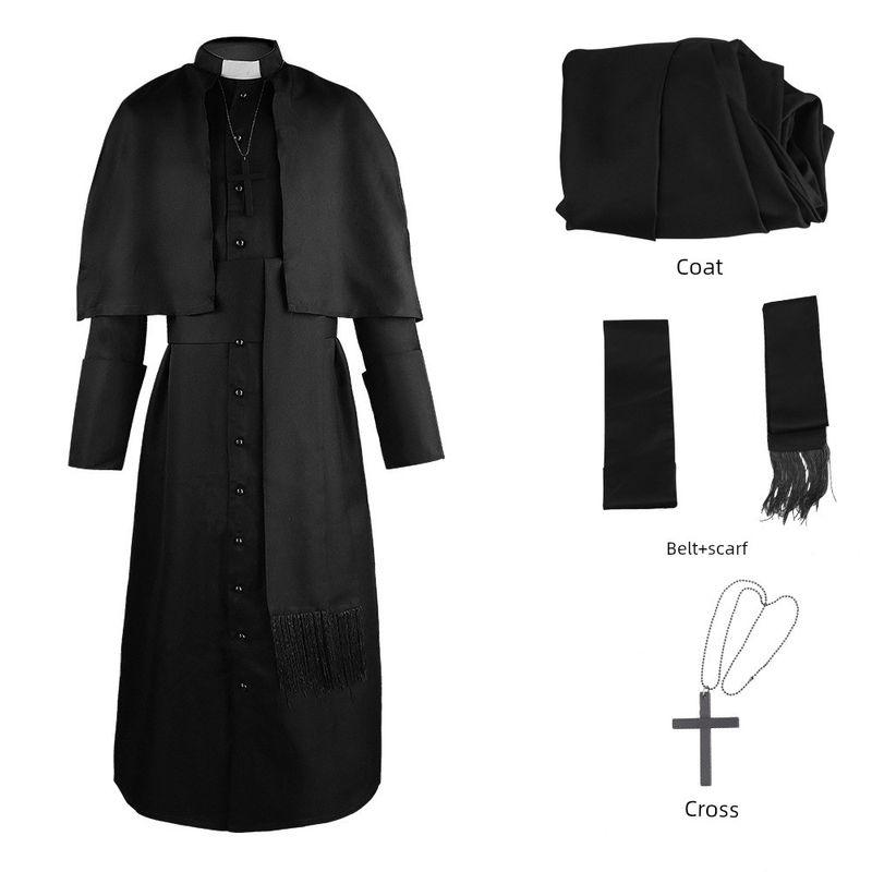 In-Stock Medieval Solid Color Priest Cosplay