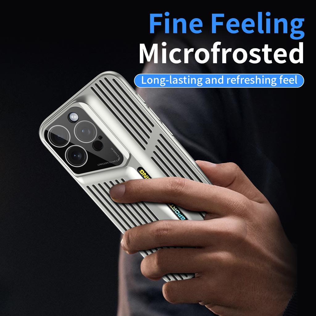 For iPhone 16 Pro Max Case Cooling Hollow Shockproof Hard PC Phone Cover