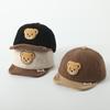 Striped Baseball Cute Baby Bear Cap Cartoon Soft Brim Cotton Infant Boy Girl Peaked Cap Autumn Winter Corduroy Warm Toddler Hats