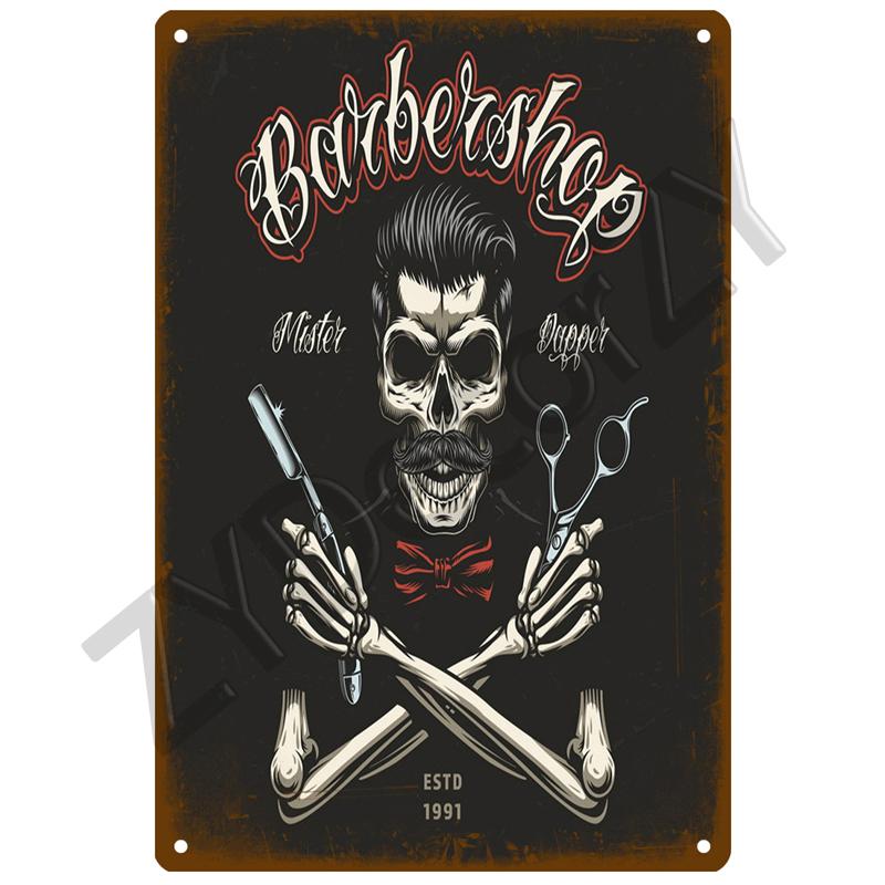 Barber Shop Plåtskylt Affisch Vintage Väggaffischer Metallskylt Dekorativ Väggtallrik Köksplakett Metall Vintage Inredning Tillbehör