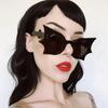 2PACK Unique Bat Shaped Sunglasses for Women Vintage Funny 90s Eyewear Fashion Novelty Goth Eyewear for Halloween Costume Party