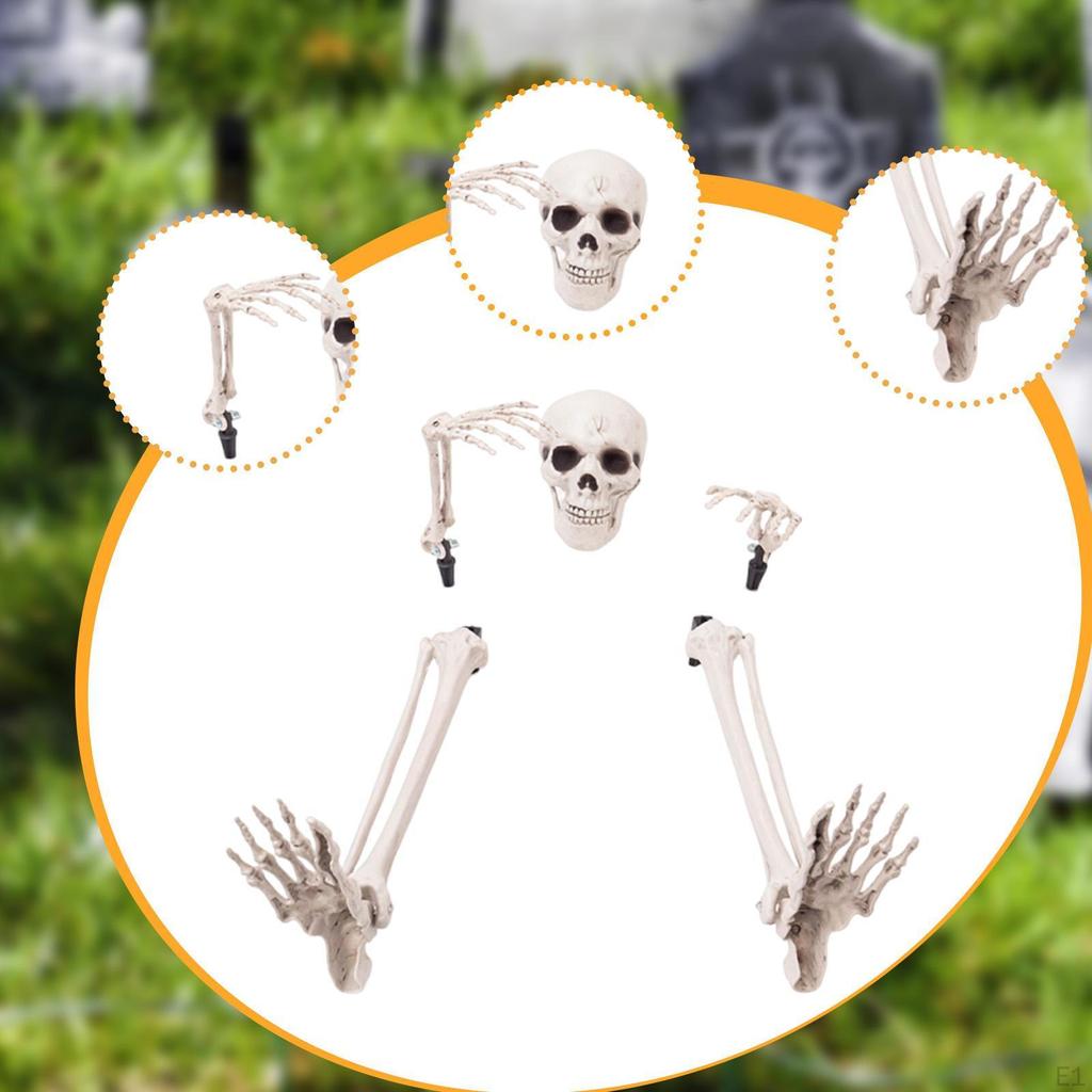 Halloween Skeleton Stakes , Realistic Lawn Decoration and Arms Legs Set for Outdoor