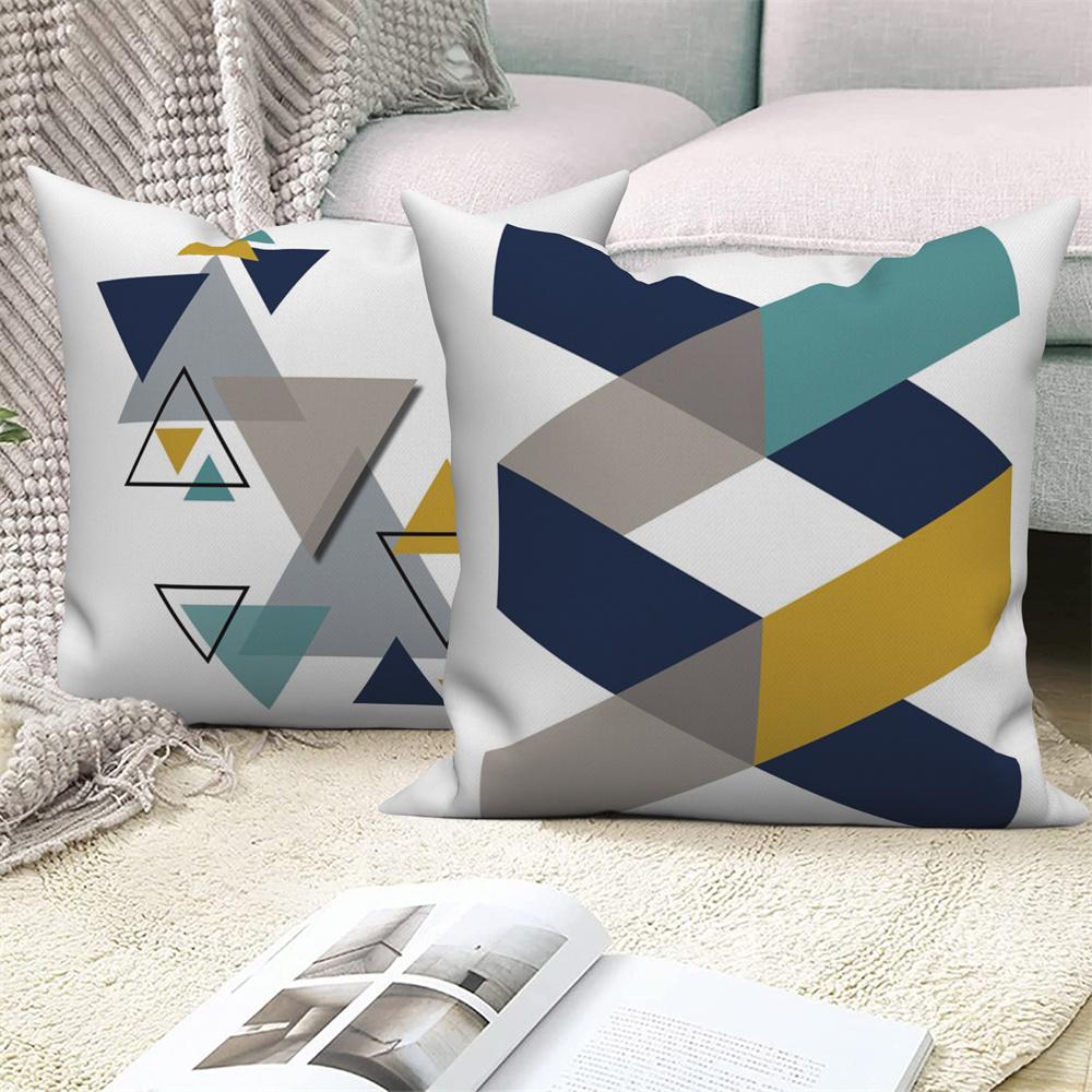 Sofa Cushion Cover Pillow  Decoration Home Office Car Geometric Pattern White Decorative