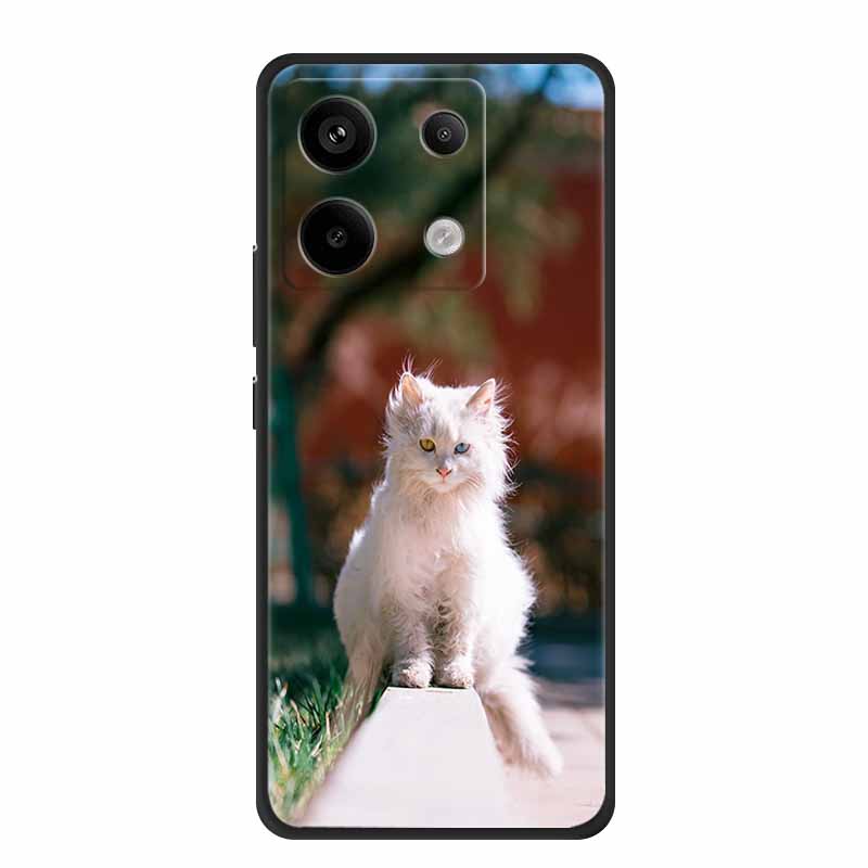 For Redmi Note 13 pro Case Pink Phone Case Fashion Silicone TPU Soft Back Cover Redmi Note 13 Pro Flower Capa 6.67" Cats Coque