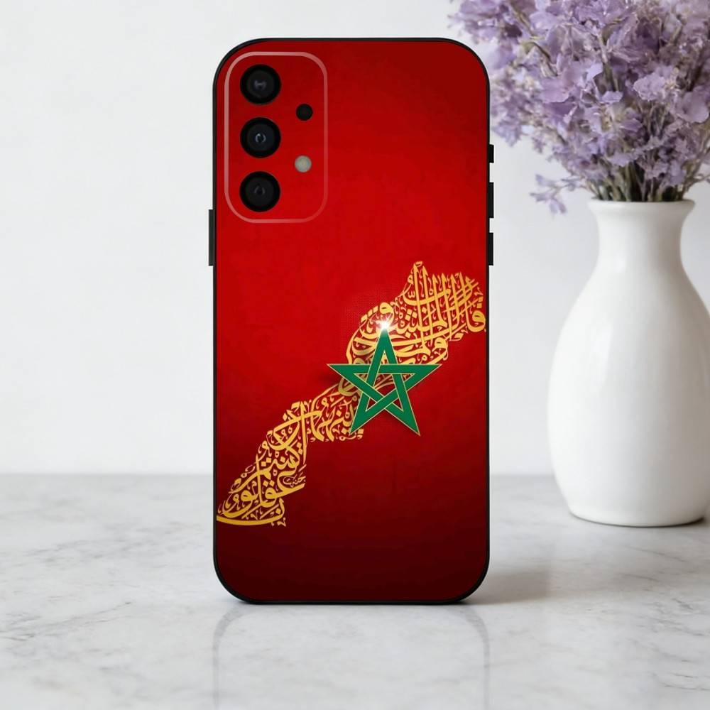 M-Maroc-C M-Morocco F-Flag Phone Case For Samsung Galaxy A73,A72,A71,A70,A53,A52,A51,Soft Silicone Black Cover