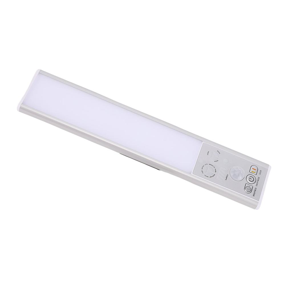 Under Cabinet Light Rechargeable Motion Sensor Lamp for Home Kitchen 3 Color Temperature Adjustable 30cm Length Silver