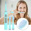 Electric Tooth Brush Battery Sonic Waterproof Replacement Brush Head Teeth Cleaning Tool Blue