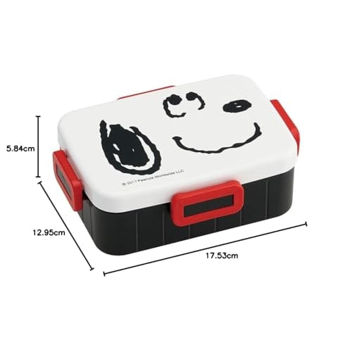 Skater Ag+ Silver Ion Antibacterial 4-Point Lock Lunch Box, 650ml, Snoopy Face, Peanuts, Made in Japan, YZFL7AG