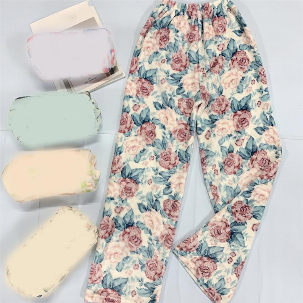 Pyjamahose für Damen, Flanellhose für Damen, Cartoon-Muster, lässige Heimhose, Herbst und Winter