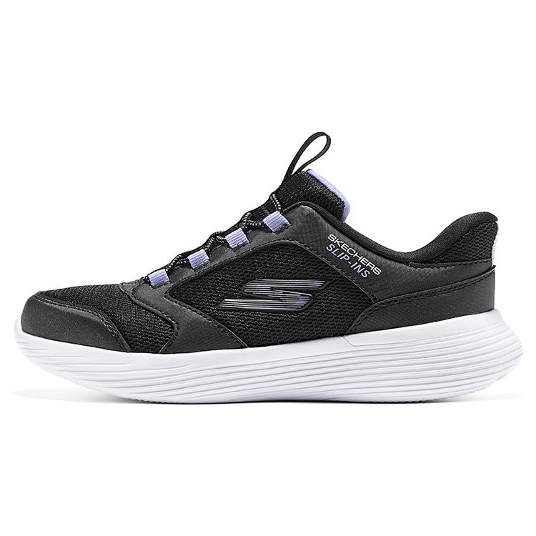 Skechers Детские Модные Удобные Стильные Простые Низкие Повседневные Кроссовки Сетчатые Кожаные Детские кроссовки Черные 303855L-BLK 27.5