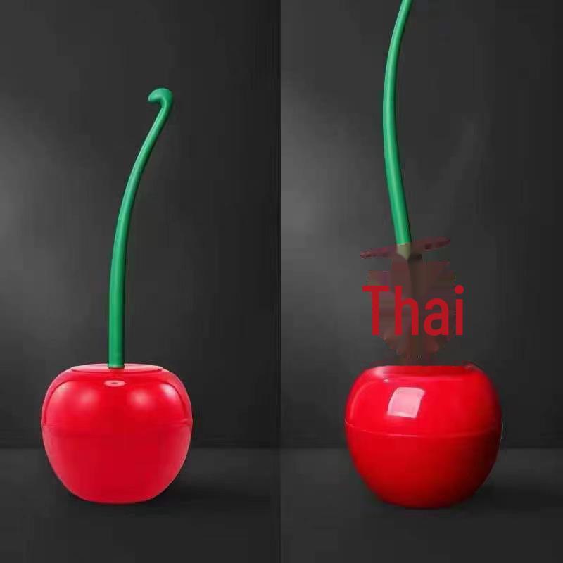 Long-Handle Soft Bristle Toilet Brush Set - Cherry Creative Cleaning Essentials