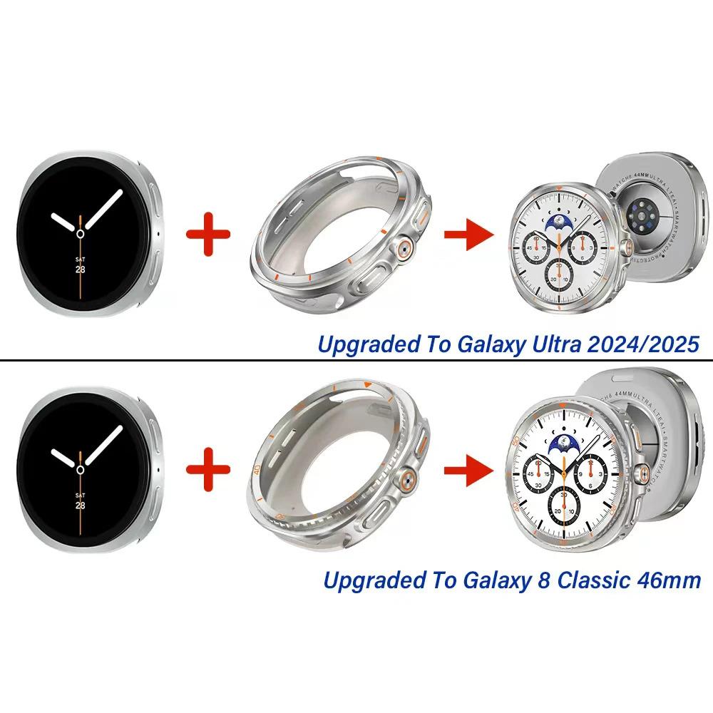 Metallfodral Skydd för Samsung Galaxy Watch 8 44mm 40mm Hård Bumper Skyddsfodral för GALAXY WATCH 8 40/44mm Tillbehör