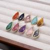 2Pcs, Aura Healing Crystal Pendant, Bohemian Style Natural Stone Agate Amethyst Gemstone Handcrafted Irregular Charms Jewelry Making DIY Crafts