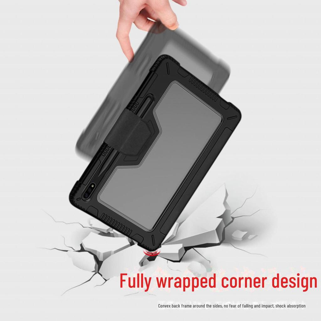 Beskyttelsesetui i skinn med magnetisk feste for Samsung Galaxy Tab S7/S8 Plus 12,4" nettbrett