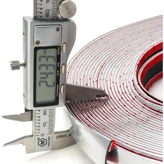 QWORK 1" Wide 40 Feet Chrome Molding Trim, Car Auto Truck Side Exterior Edge Lip Protect Sticker DIY Exterior Decoration For Bumper Door Guard