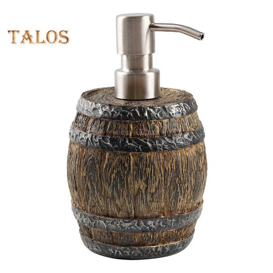 

Диспенсер для мыла в бочке из виски, многоразовый дозатор для лосьона, бутылочка для мыла в деревенском стиле для ванной комнаты, кухонного аксессуара для столешницы цвет старого дерева