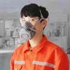 Halbgesichtsstaubmaske Atemschutzgerät Staubdicht Arbeitssicherheit Gummimaske Baumwollfilter Für Heimwerker Hausputz Zimmermann Bauarbeiter Polieren
