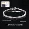 MOB01 2mm-6.5mm Hip Hop D VVS1 Moissanite Tennis Bracelet 14k White Gold Plated 925 Sterling Silver Tennis Chain Bracelet