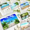 Coastal Ocean Beach Themed NonSkid Rug Waterproof Door Mat for Kitchen Entrance Living Room Bedroom All Season Floor Mat Decor