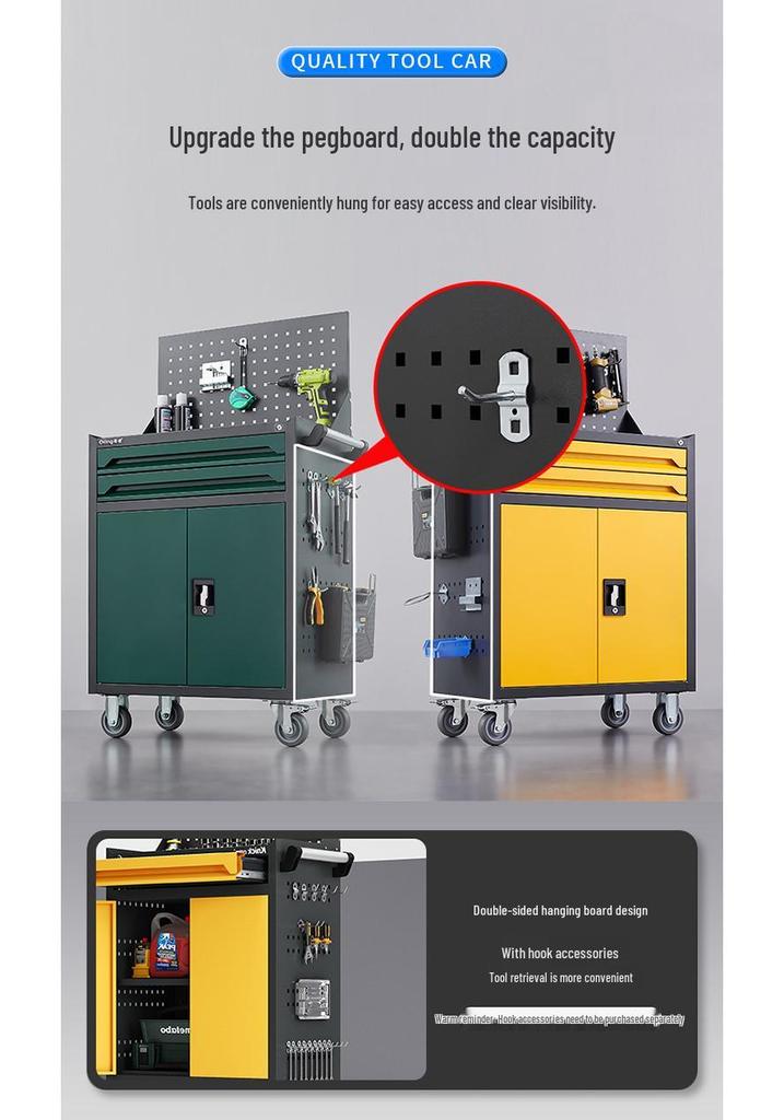 Heavy-Duty Mobile Tool Cart with Drawer - Multi-functional Hand Truck for Workshop