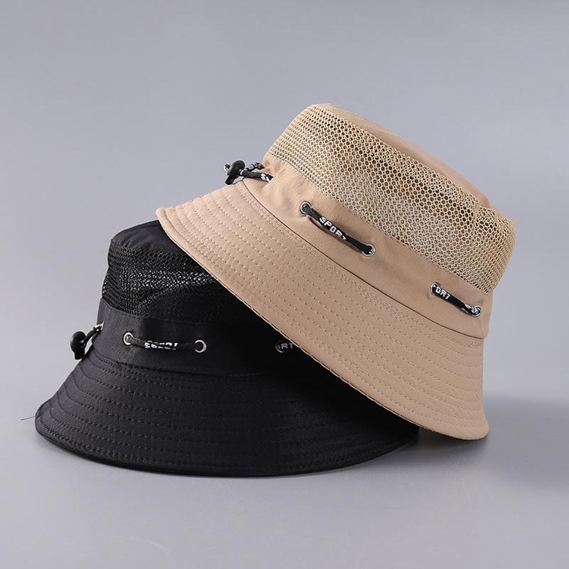 Mesh Breathable Basin Hat Men's Spring and Summer Hollow Sunshade Bucket Hat Outdoor Leisure Mountaineering Hat Manufacturer