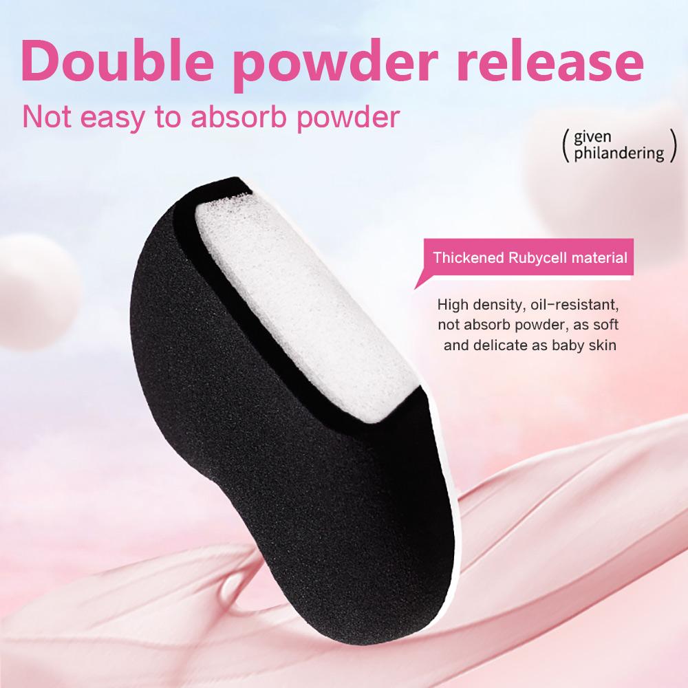 ROCK SWEET Flat Foundation Brush & Sponge Puff Set Soft Reusable Foundation Brush Powder Puff Set for Liquid Cream Powder