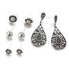 2 Style Vintage Stainless Natural Crystal Stud Earring Set Hypoallergenicearrings Jewelry Gifts