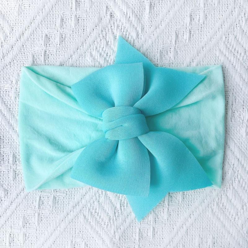 New candy-colored princess hair accessories, baby soft and comfortable nylon bow headscarf, baby headband.