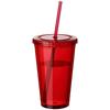 1PC 450ml Plastic Straw Cup Double Layer Transparent Drinking Cup Reusable Cold Cup Plastic Straw Tumbler with Straw and Lid