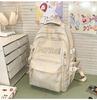 Schoolbag Soft light Cool atmosphere Milk white butterfly full print schoolbag Junior high school students Daily commute Lightweight versatile 