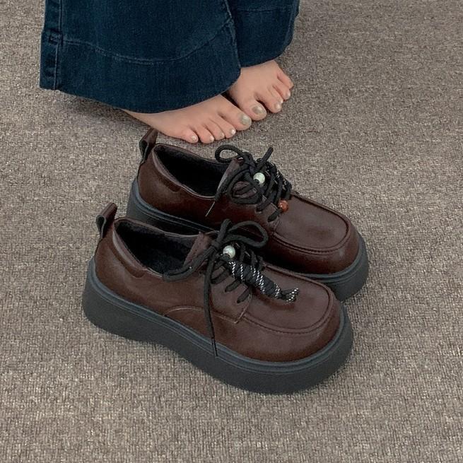 White British style versatile thick-soled jk small leather shoes for women's 2025 new autumn heightening soft-soled retro loafers