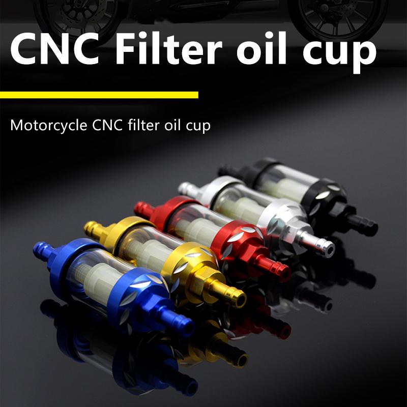 SEAMETAL Aluminum Alloy Motorcycle Fuel Gasolines Oil Filter For Moto For ATV Motorcycles Dirt Fuel Filter Accessories