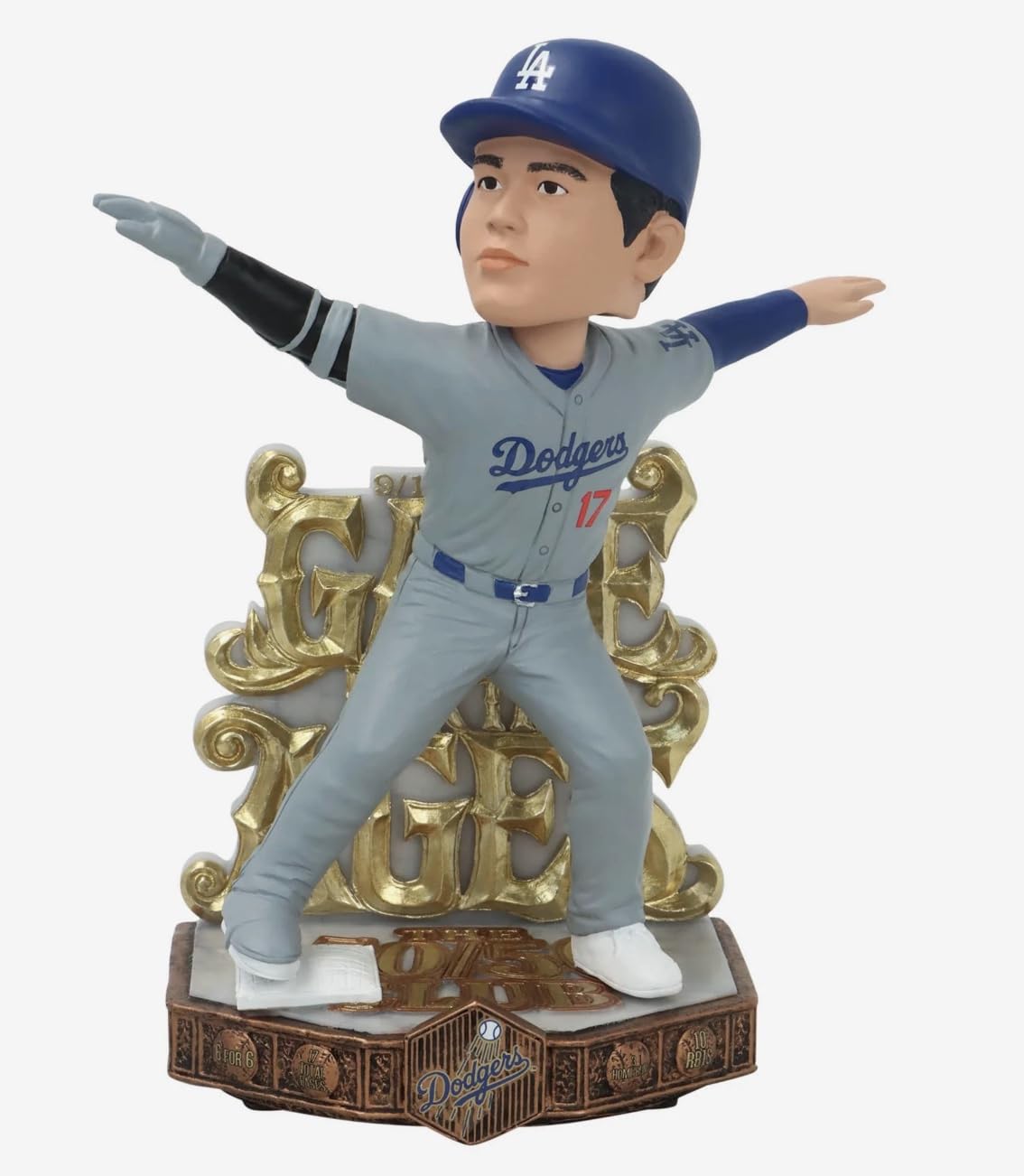 

[Limited Edition of 550] Shohei Ohtani Dodgers Bubblehead Figure, 5050 Commemorative Model, with Game Record from September 19, 2024 Game for the