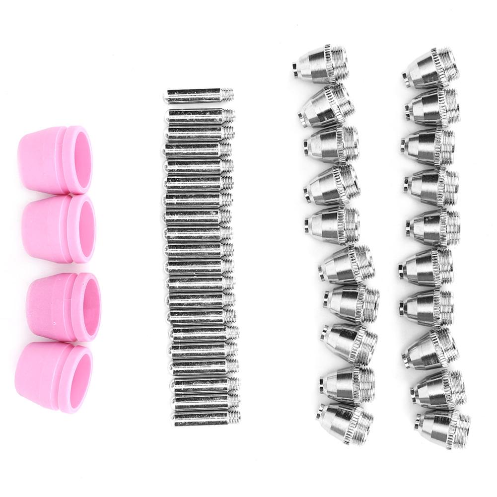 44 Pcs Plasma Cutter Accessory Nozzle Electrode Shielding for AG 60SG55 Wearing Parts  Less Than Br More Than (44pcs )