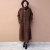 Winter Women's Long Mink Fur Coat  Stand Collar Thick Warm Mink Fur Overcoat Plus Size Fur Coat