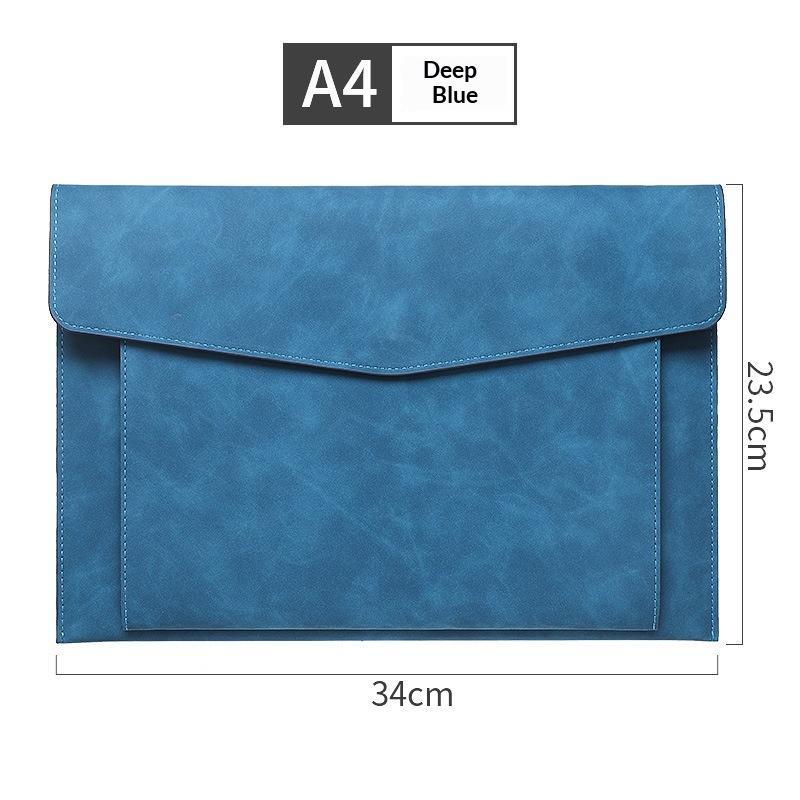 A4 Pu Leather Document Bag Storage Bag Large Capacity Double-Layer File Folder Business Official Briefcase