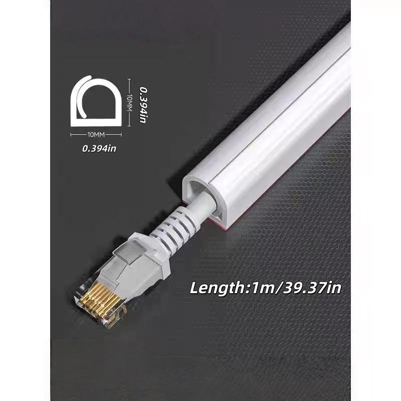 1PC 1m/39.37in TV Cable Management Cord Hider Cord Organizer Raceway Kit System Covers Cables PVC Trunking Channel Cable Sleeves