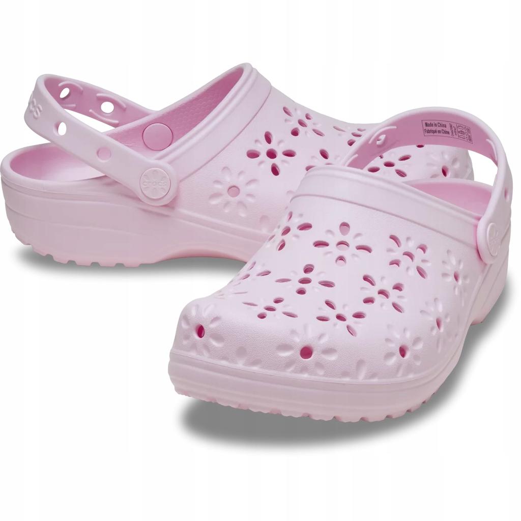 Crocs Classic Floral Cut Out Clog  210927 |M9 I Eu 42-43 I W11| Pink Milk