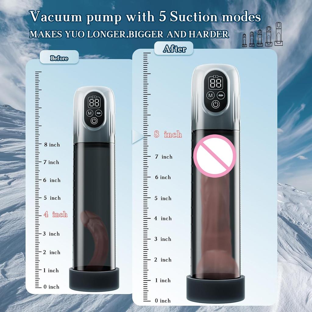 4 In 1 Electric Penis Pump Automatic Male Masturbator with 3 Penis Ring Adult Sex Toys for Men Dick