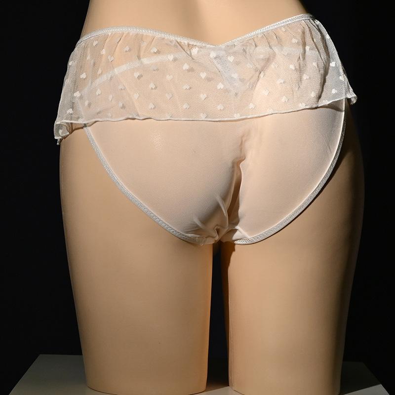 Sissy Pouch Panties Femboy Lingerie Men Sheer Girly Sexy Underwear Low Rise Mini Skirted Briefs Crossdressers Sheer Nightwear