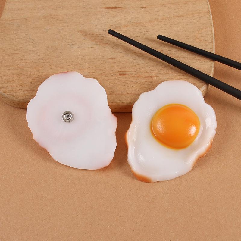 Heart-shaped Fried Egg Fridge Magnet - Fake Boiled Egg Kitchen Decoration Toy