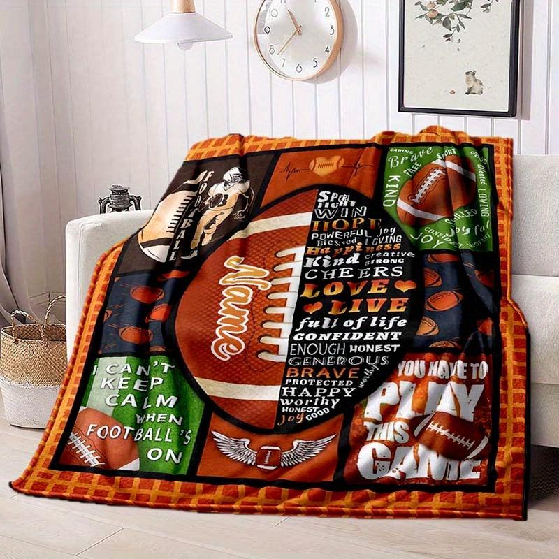 Football Customize Your Name Blanket Warm Comfortable And Soft Blankets Are Suitable For Home Lunch Break Blanket Office Sofa Sofa Gift To Relatives