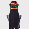 New Unisex Knitted Braid Hat Jamaican Bob Rasta Beanie Hats Hip Hop Cap Dreadlocks Wig Bob Marley Caribbean Fancy Dress Hat