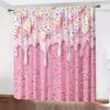 Set Of 2 Pink Dessert Printed Curtains Suitable Home Decoration Bedrooms Living Rooms Curtain Polyester Ideal For Great Room
