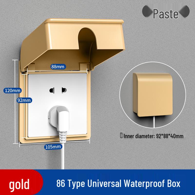 Type 86 Waterproof Bathroom Socket Cover: Child-Proof, Adhesive Shield Box