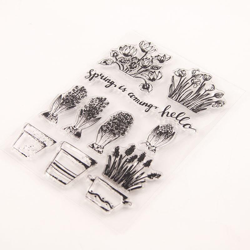 Flowers Transparent Clear Silicone Stamp for Seal DIY Scrapbooking Photo Clear Stamp