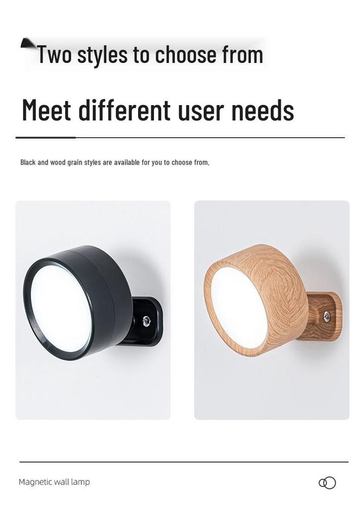 Wireless LED Magnetic Wall Lamp for Bedroom and Stairs with Night Light and Wireless Charging