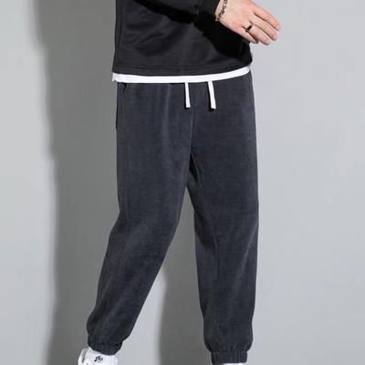 Herren Cord Freizeithose Fleecegefüttert Verdickt Winter Lange Hose Jogginghose Frühling Herbst Gestreift Samt Sportliche Hose
